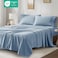 True North by Sleep Philosophy Micro Fleece Bed Sheet Set Warm Sheets with 14 Deep Pocket for Cold Season Cozy SheetSet Matching Pillow Case Full Blue 4 Piece