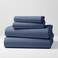 Mellanni Cotton Flannel Sheet Set Double Brushed for Added Softness Comfort Deep Pocket Fitted Sheet up to 16 4 Piece Set King Blue