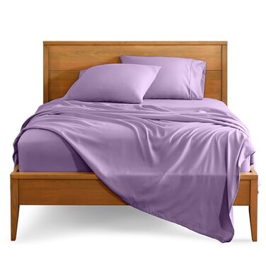 Bare Home Queen Sheet Set 1800 UltraSoft Microfiber Queen Bed Sheets Double Brushed Deep Pockets Easy Fit 4 Piece Set Bedding Sheets Pillowcases Queen Lavender
