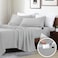 Swift Home Smart Sheets Ultra Soft Brushed Microfiber 3Piece Sheet Set Fitted Bed Sheet with Side Storage Pockets Silver Twin XL