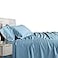 Royal Tradition Viscose from Bamboo Bed Sheets Top Split King Solid Blue Super Soft and Cool 4PC Sheet Set