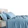Royal Tradition Viscose from Bamboo Bed Sheets Top Split King Solid Blue Super Soft and Cool 4PC Sheet Set
