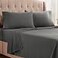 Empyrean Bedding Empyrean Twin Sheets Set 110 GSM 4 Piece Bed Sheets for Twin Size Bed Double Brushed Twin Size Sheets Soft Bedding Sheets Pillowcases Charcoal Gray