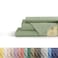 Linen Home 100 Cotton Percale Sheets King Size Sage Deep Pocket 4 Pieces Set 1 Flat 1 Deep Pocket Fitted Sheet and 2 Pillowcases Crisp Cool and Strong Bed Linen