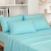 HOMEIDEAS Full Size Bed Sheets 6 Piece Set Aqua Blue Extra Soft Brushed Microfiber 1800 Bedding Sheets Deep Pocket Wrinkle Fade Free