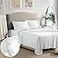 Swift Home UltraSoft Elegant 2inch Ruffled Hem Design on Flat Sheet and Pillowcases Wrinkle Resistant Fade Resistant Deep Pocket Double Brushed 4Piece Microfiber Sheet Set Full White