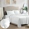 Swift Home UltraSoft Elegant 2inch Ruffled Hem Design on Flat Sheet and Pillowcases Wrinkle Resistant Fade Resistant Deep Pocket Double Brushed 4Piece Microfiber Sheet Set Full White