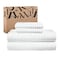 Westbrooke 500 Thread Count Jacquard 100 Long Staple Cotton Queen Sheet Set Soft Breathable Sateen Weave 4 Piece Bedding with Deep Pocket Fitted Sheet White