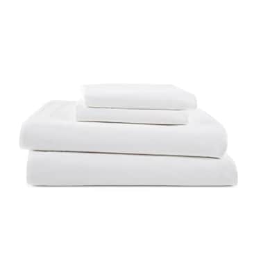 Martex 4 Piece King Size Bed Sheets Set King Size Bed Sheets Light Weight Soft Breathable Sheets Brushed Cotton Rich Blend SecureFit Wrinkle Resistant Durable Easy Care Bed Sheets White