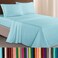 Elegant Comfort Luxurious 1500 Premium Hotel Quality Microfiber Three Line Embroidered Softest 4Piece Bed Sheet Set Wrinkle and Fade Resistant Full Aqua Blue