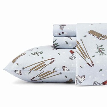 Eddie Bauer Flannel Sheets Full Size AntiPilling Wrinkle Resistant Cotton Touchably Soft for AllSeason Comfort Bed Sheets with Matching Pillowcases Fitted Sheet Snow Days