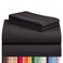 LuxClub 4 PC Full Sheet Set Breathable Luxury Bed Sheets Deep Pockets 18 Wrinkle Free Cooling Bed Sheets Machine Washable Hotel Bedding Silky Soft Black Full