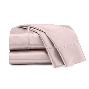 Martex Elegance 4Piece King Satin Sheet Set Luxury Hotel Quality Bedding Silky Soft Fabric for Hair and Skin Deep Pocket Fit Smooth Sleep Surface Wrinkle Resistant Rose Gold