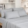 HOMEIDEAS Full Size Bed Sheets 6 Piece Set Light Grey Extra Soft Brushed Microfiber 1800 Bedding Sheets Deep Pocket Wrinkle Fade Free