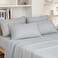 HOMEIDEAS Full Size Bed Sheets 6 Piece Set Light Grey Extra Soft Brushed Microfiber 1800 Bedding Sheets Deep Pocket Wrinkle Fade Free