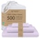 Threadmill 500 Thread Count Twin Size Damask Stripe 3 Pc Luxury Cotton Sheet Set Breathable Silky Soft Lilac Sheets with 15 Elasticized Deep Pocket 1 Pillowcase Free Tote Bag