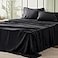 Bedsure Queen Sheet Set 4 Pieces Soft Queen Size Sheets Breathable Cooling Hotel Luxury Easy Care Polyester Microfiber Bedding for Kids Women Men Black