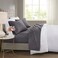 Madison Park 600 TC Cooling Cotton Blend Solid Bed Sheet Set with 16 Inch Deep Pocket Hypoallergenic All Season Soft BeddingSet Matching Pillow Case King Charcoal 4 Piece