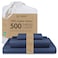 Threadmill 500 Thread Count Twin Size Damask Stripe 3 Pc Luxury Cotton Bedding Set Breathable Folkstone Blue Sheets with 15 Elasticized Deep Pocket 1 Pillowcase Free Tote Bag
