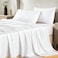 CozyLux Satin Sheets Full Size Sheets Silky Soft Bedding Similar to Silk 4 Piece Sheet Set for Hair and Skin Deep Pocket with AllAround Elastic Home Decor for Bedroom White