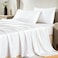 CozyLux Satin Sheets Full Size Sheets Silky Soft Bedding Similar to Silk 4 Piece Sheet Set for Hair and Skin Deep Pocket with AllAround Elastic Home Decor for Bedroom White