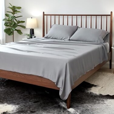 SHEEX Arctic Aire MAX Sheet Set Ultrasoft Cooling Sheets with 1 Flat Sheet 1 Fitted Sheet and 2 Pillow Cases Queen Charcoal