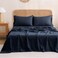 S VICTORY SYMBOL 100 Organic Linen Sheets SetFrench Natural Flax Bedding Ultra Soft Luxurious Stone Washed 4 Pieces Bed Sheet SetNavyQueen