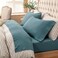 PURE ERA Jersey Knit 4pc Bed Sheet Set 100 TShirt Cotton Super Soft Comfy Breathable Fits Mattress Up to 20 Extra Deep Pocket Solid Cerulean Blue Queen
