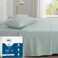Degrees of Comfort Coolmax Cooling Bed Sheets Twin Size for Hot Sleepers Moisture Wicking Sheet Set for Night Sweats Deep Pocket Ultra Soft Cozy for All Seasons Aqua 3 Pieces