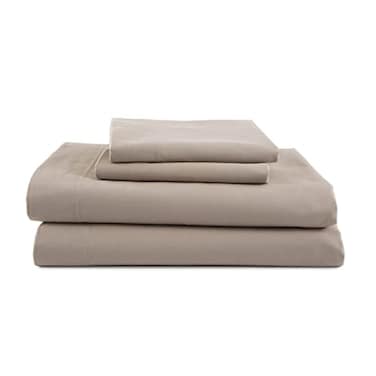 Martex 4 Piece Full Bed Sheets Set Full Bed Sheets Light Weight Soft Breathable Sheets Brushed Cotton Rich Blend SecureFit Wrinkle Resistant Durable Easy Care Bed Sheets Comfy Sheets Beige