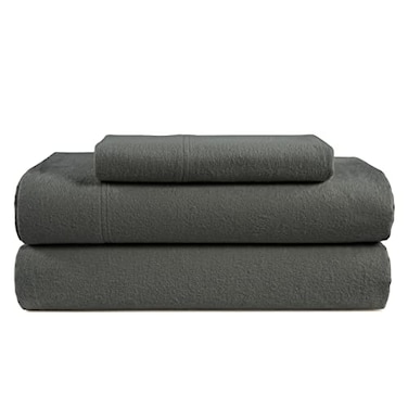 LANE LINEN 100 Cotton Flannel Sheets Set Twin Size Brushed for Extra Softness Lightweight Durable Cotton Twin Flannel Sheet Set Warm Cozy Cotton Sheets with 15 Deep Pocket Charcoal