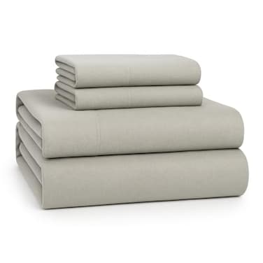 LANE LINEN 100 Cotton Queen Flannel Sheet Set Brushed for Extra Softness Lightweight Durable Cotton Flannel Queen Sheet Set Warm Cozy Cotton Bed Sheets Queen Size 15 Deep Pocket Silver