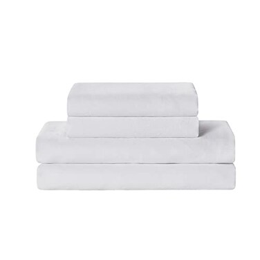 YnM French Linen Sheet Set Cozy SkinFriendly and EcoFriendly Pure French Linen Sheets Collection 4Piece Set Includes Flat Sheet Fitted Sheet and 2 Pillowcases Queen White