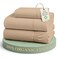 LANE LINEN Twin XL Bed Sheets 100 Organic Cotton Percale Cooling Taupe