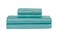 MK Home Mk Collection Soft Silky Satin Solid Color Deep Pocket Sheet Set Aqua Blue Twin