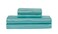 MK Home Mk Collection Soft Silky Satin Solid Color Deep Pocket Sheet Set Aqua Blue Twin