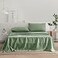 EVERLY Linen Sheets Set King Size100 French Stonewash Pure Linen Sheets Set4Pieces 1Flat Sheet1Fitted Sheet2Pillowcase Suitable for Hot SleepersDeep Pocket Natural Bedding SetSaga GreenKing