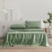 EVERLY Linen Sheets Set King Size100 French Stonewash Pure Linen Sheets Set4Pieces 1Flat Sheet1Fitted Sheet2Pillowcase Suitable for Hot SleepersDeep Pocket Natural Bedding SetSaga GreenKing