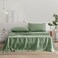 EVERLY Linen Sheets Set King Size100 French Stonewash Pure Linen Sheets Set4Pieces 1Flat Sheet1Fitted Sheet2Pillowcase Suitable for Hot SleepersDeep Pocket Natural Bedding SetSaga GreenKing