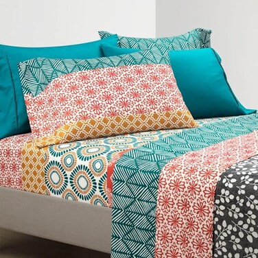 Lush Decor Bohemian Stripe Sheet Set 6 Piece Set King Turquoise Orange Queen Size Sheet Set Queen Bed Sheets Striped Sheets Boho Decor