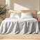 Bare Home Queen Sheet Set Luxury 100 Linen Bed Sheets Deep Pockets Easy Fit 4 Piece Set Bedding Sheets Pillowcases Queen Glacier Grey