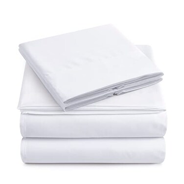 Yamel YAMEL HOME Twin Size Bed Sheet Set Luxurious Feeling 2000 Breathable Cooling Sheets Deep Pockets fit up to 16 Wrinkle Free Supreme Collection White Twin