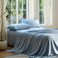 DOZ by DOZ Sheet Set 100 Viscose derived from Bamboo Organically Grown Buttery Soft Cooling Sheets High GSM Deep Pockets 4 Piece 2 Pillowcases 1 Fitted 1 Top Sheet Sky King