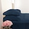 Kic Kee KICKEE Sheet Set 100 Viscose from Bamboo Sateen Weave Silky Soft Bedding for Heavenly Comfort Best 300 Thread Count Blue Suede Queen