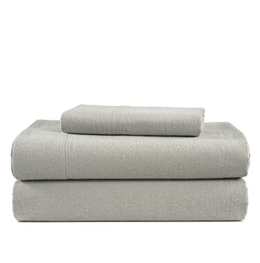 LANE LINEN 100 Cotton Flannel Sheets Twin Size Brushed for Extra Softness Lightweight Twin Size Cotton Sheets Set Warm Cozy Flannel Cotton Bed Sheets 15 Deep Pocket Silver