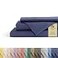 Linen Home 100 Cotton Percale Sheets King Size Dark Blue Deep Pocket 4 Pieces Set 1 Flat 1 Deep Pocket Fitted Sheet and 2 Pillowcases Crisp Cool and Strong Bed Linen