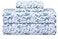 FEATHER & Feather Stitch Softest 100 Cotton Sheets 300 Thread Count Percale Weave Bedding 16 Deep Pocket Cooling Sheets Breathable Bed Set Hotel Premium Quality King Blue Floral