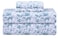 FEATHER & Feather Stitch Softest 100 Cotton Sheets 300 Thread Count Percale Weave Bedding 16 Deep Pocket Cooling Sheets Breathable Bed Set Hotel Premium Quality King Blue Floral