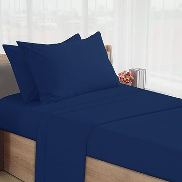 SPRINGSPIRIT Springspirit 30 x 75 x 9 Cot Sheets 4Piece Set Fitted Sheets for TwinCamp BunkRV BunkGuest Beds Navy