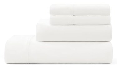 UGG Hedi King Sheet Set 4Piece Luxury Cooling Sheets Deep Pockets Premium Bedding with 2 Pillow Shams Hypoallergenic Machine Washable Soft Lightweight Bed Set for Bedroom King White